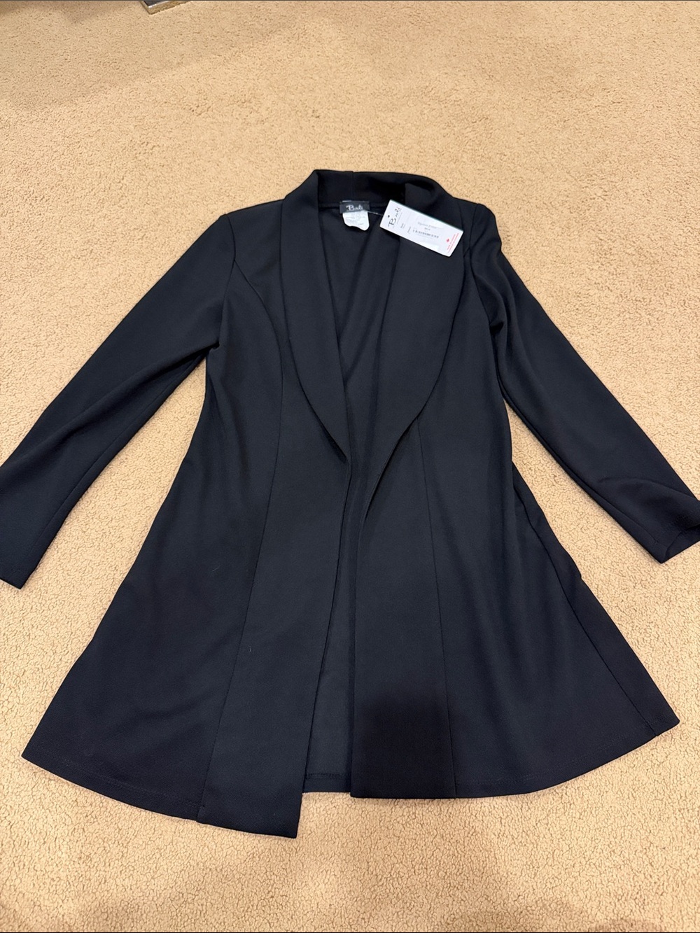 Bali Black Open-Front Longline Blazer